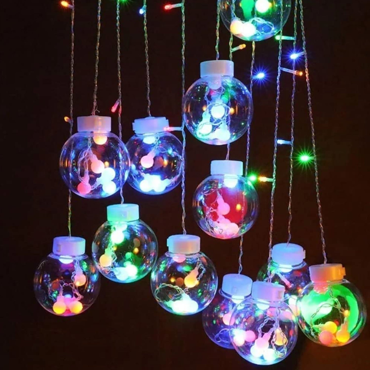 12 Wish Balls Window Curtain String Lights with 8 Flashing Modes Decoration for Home Decoration, Diwali & Wedding LED Christmas Light Indoor and Outdoor Light ,Festival Decoration (Plastic, Multi Color) 12 Wish Balls Window Curtain String Lights with 8 Flashing Modes Decoration for Home Decoration, Diwali & Wedding LED Christmas Light Indoor and Outdoor Light ,Festival Decoration (Plastic, Multi Color)